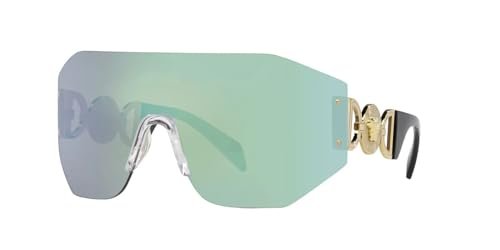 Versace 0VE2258 1002MA Unisex Sunglasses Pink Mirror Blue Frame, Pink Mirror Blue Lenses