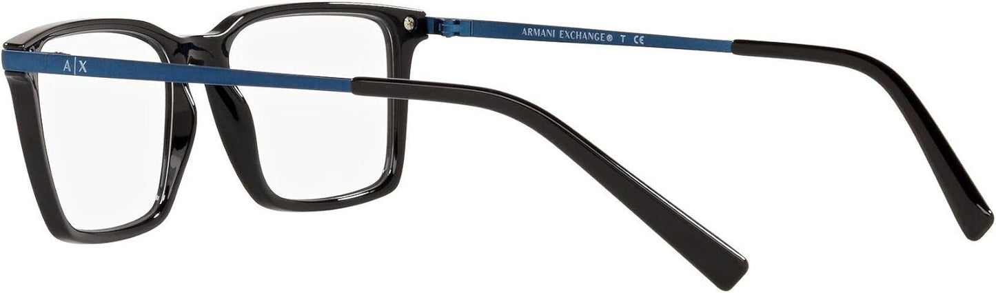 A|X ARMANI EXCHANGE Men's AX3077 8158 54mm Eyewear Frames, Black/Demo Lens,