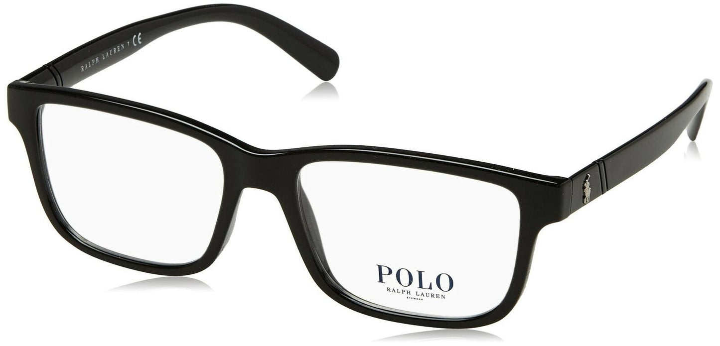 Polo Men's PH2176 Eyeglasses, Shiny Black, 52-17-145