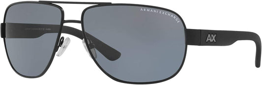 A|X Armani Exchange Men's AX2012S 606381 Satin Black Polarized Sunglasses