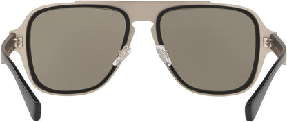 VERSACE VE2199 10006G 56mm MATTE BLACK LT GREY MIRROR SILVER Men's Sunglasses