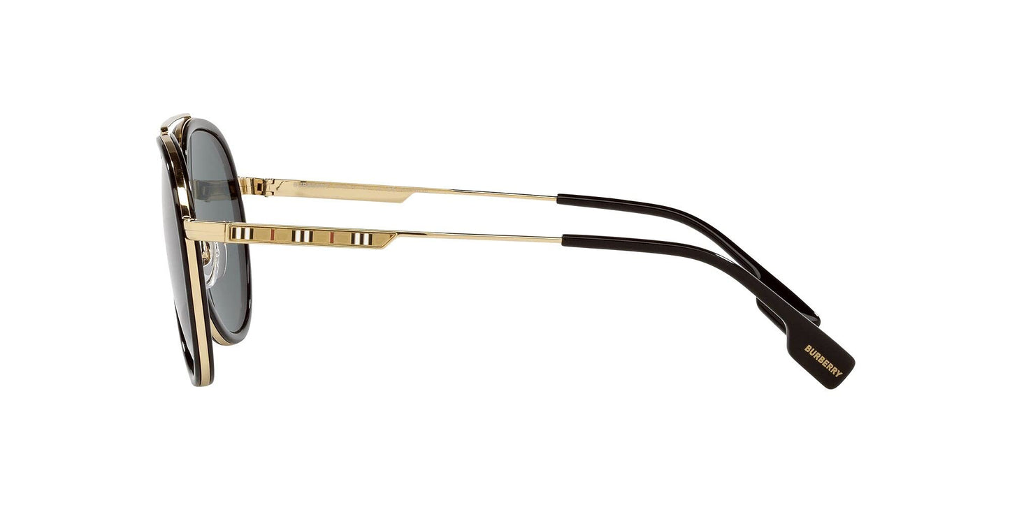 BURBERRY BE 3125 101781 59mm Oliver Gold Polarized Dark Grey Sunglasses