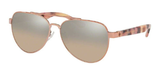 Tory Burch TY6070 32738Z 57 Rose Gold/Light Brown Gradient Mirror Sunglasses