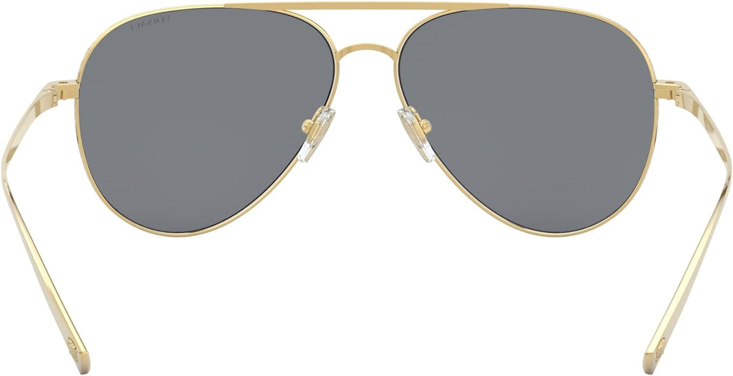 Versace 0VE2217 100287 59mm Sunglasses Gold Frame, Dark Grey Lenses