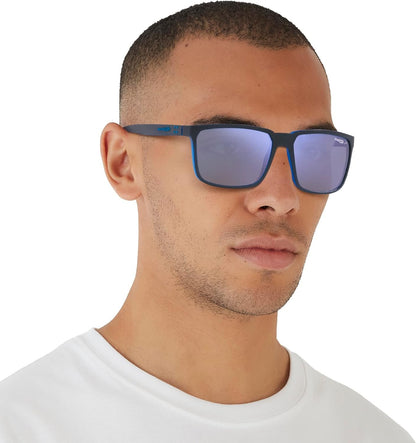 Arnette 0AN4251 386422 58mm Polarized Sunglasses Matte Top Navy On Light Blue Frame, Dark Grey Mirror Water Polar Lenses,