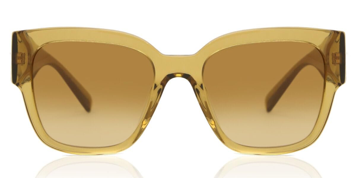 Versace 0VE4437U 534872L 54mm Woman Sunglasses Transparent Honey Frame, Light Yellow Gradient Ochre Lenses,