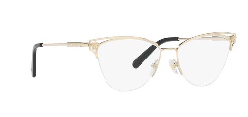 Versace VE1280 1252 55mm Pale Gold Metal Cat-Eye Eyeglasses