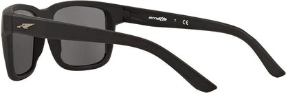 Arnette Men's An4218 01/87 Swindle Rectangular Sunglasses, Matte Black/Grey, 57mm
