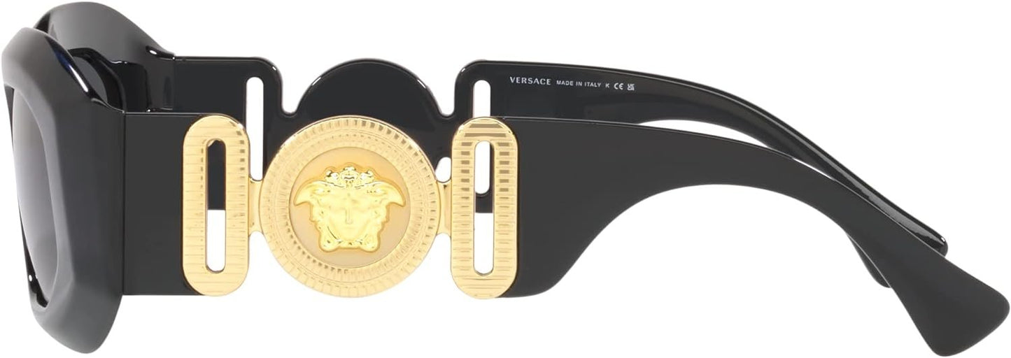 Versace VE4425U GB1/87 Black-Gold/Dark Gray Unisex Sunglasses