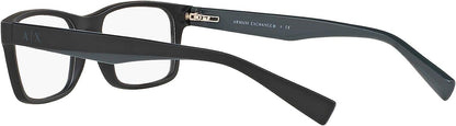 A|X ARMANI EXCHANGE Men's AX3038F 8199 56mm Rectangular Black Eyewear Frames