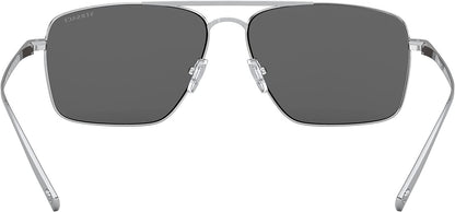 Versace 0VE2216 10008G Man Sunglasses Silver Frame, Light Grey Mirror Silver 80 Lenses, 61MM