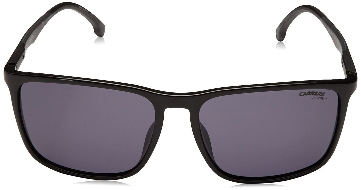 Carrera 8031/S Rectangular Sunglasses, Black/Grey Blue, 57mm, 16mm