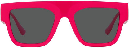 Versace VE 4430U 536787 Fuxia Plastic Rectangle Sunglasses Grey Lens
