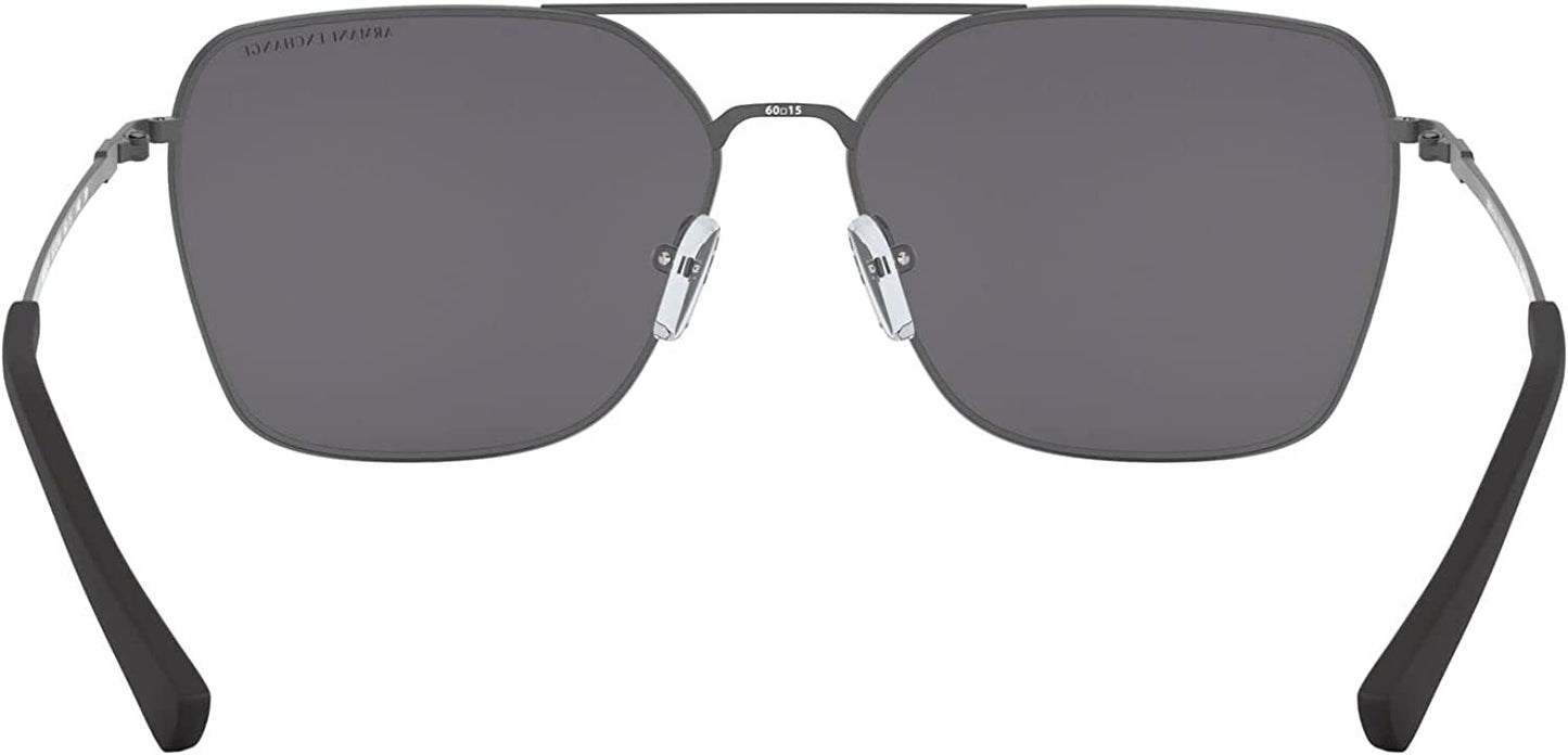 A|X ARMANI EXCHANGE Men's Ax2029s 60mm Square Polarized Sunglasses, Matte Dark Grey