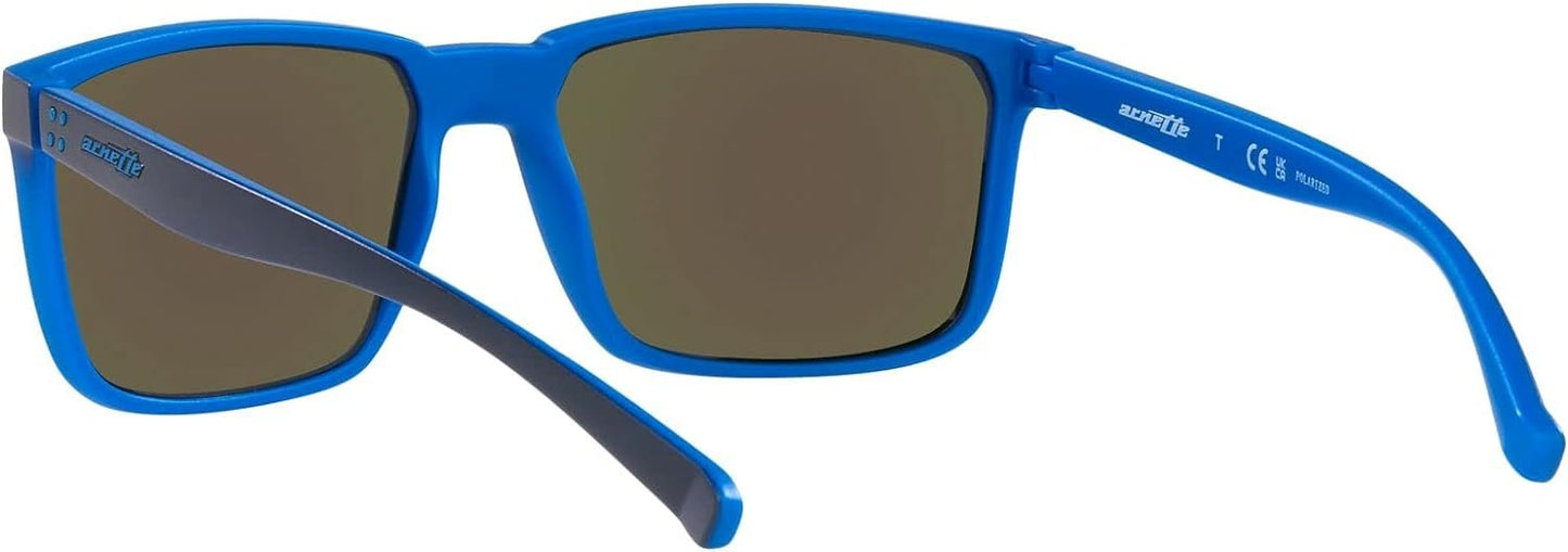 Arnette 0AN4251 386422 58mm Polarized Sunglasses Matte Top Navy On Light Blue Frame, Dark Grey Mirror Water Polar Lenses,