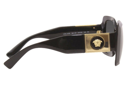 Versace VE 4405 GB1/87 Black Plastic Rectangle Sunglasses Grey Lens