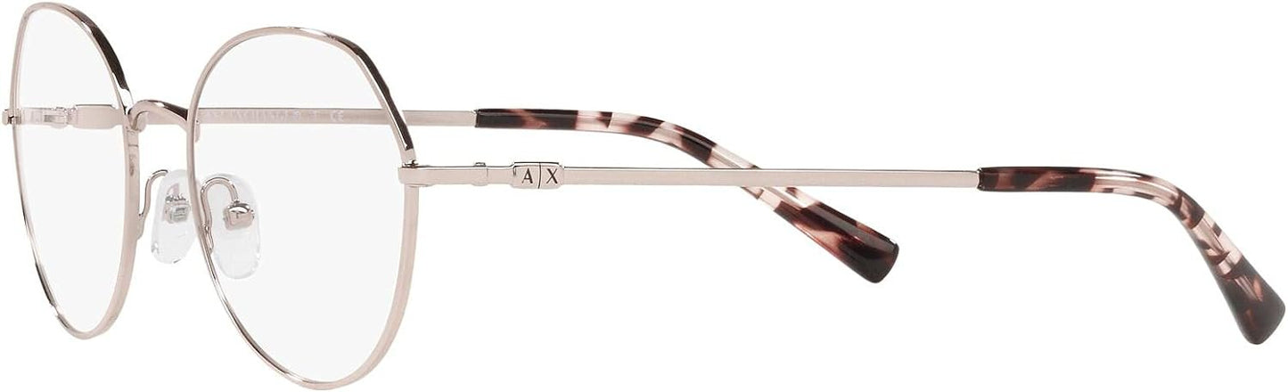 A|X ARMANI EXCHANGE Women's AX1048 6103 50mm Round Eyewear Frames, Rose Gold/Demo Lens,