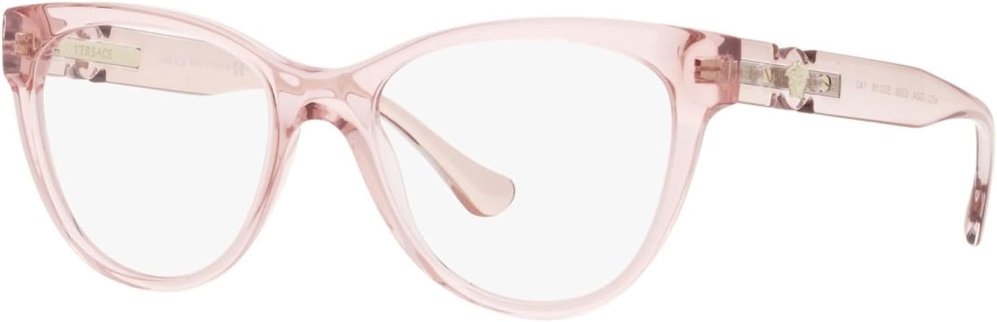 VERSACE VE3304 5339 53mm Transparent Pink CatEye Eyeglasses