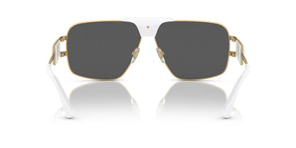 Versace VE 2251 147187  63mm Gold/White Metal Square Sunglasses Grey Lens