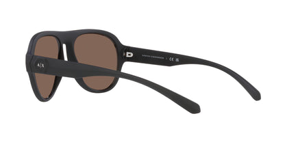 A|X ARMANI EXCHANGE Men's AX4126SU 807873 Universal Fit Sunglasses, Matte Black/Dark Brown, 58 mm