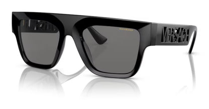 Versace VE 4430U GB1/81 53mm Black Rectangle Sunglasses Grey Polarized Lens