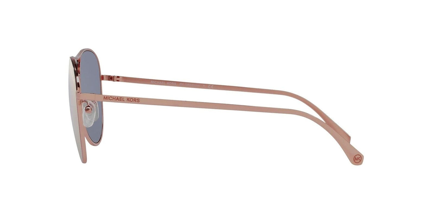 Michael Kors Kona MK 1089 11086H Rose Gold Metal Aviator Sunglasses Pink Lens