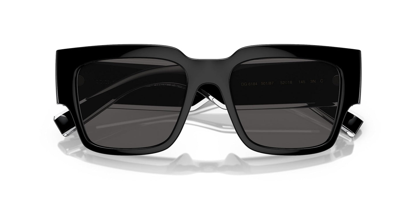 Dolce & Gabbana DG6184 501/87 52mm Sunglasses BLACK w/DARK GREY