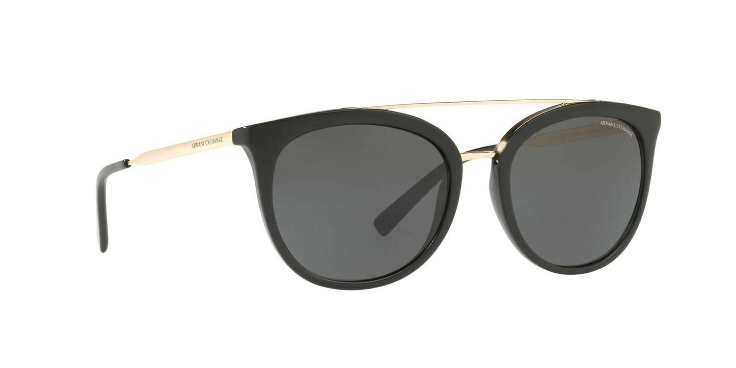 A|X ARMANI EXCHANGE Women's AX4068S Round Sunglasses, Black/Grey, 55 mm