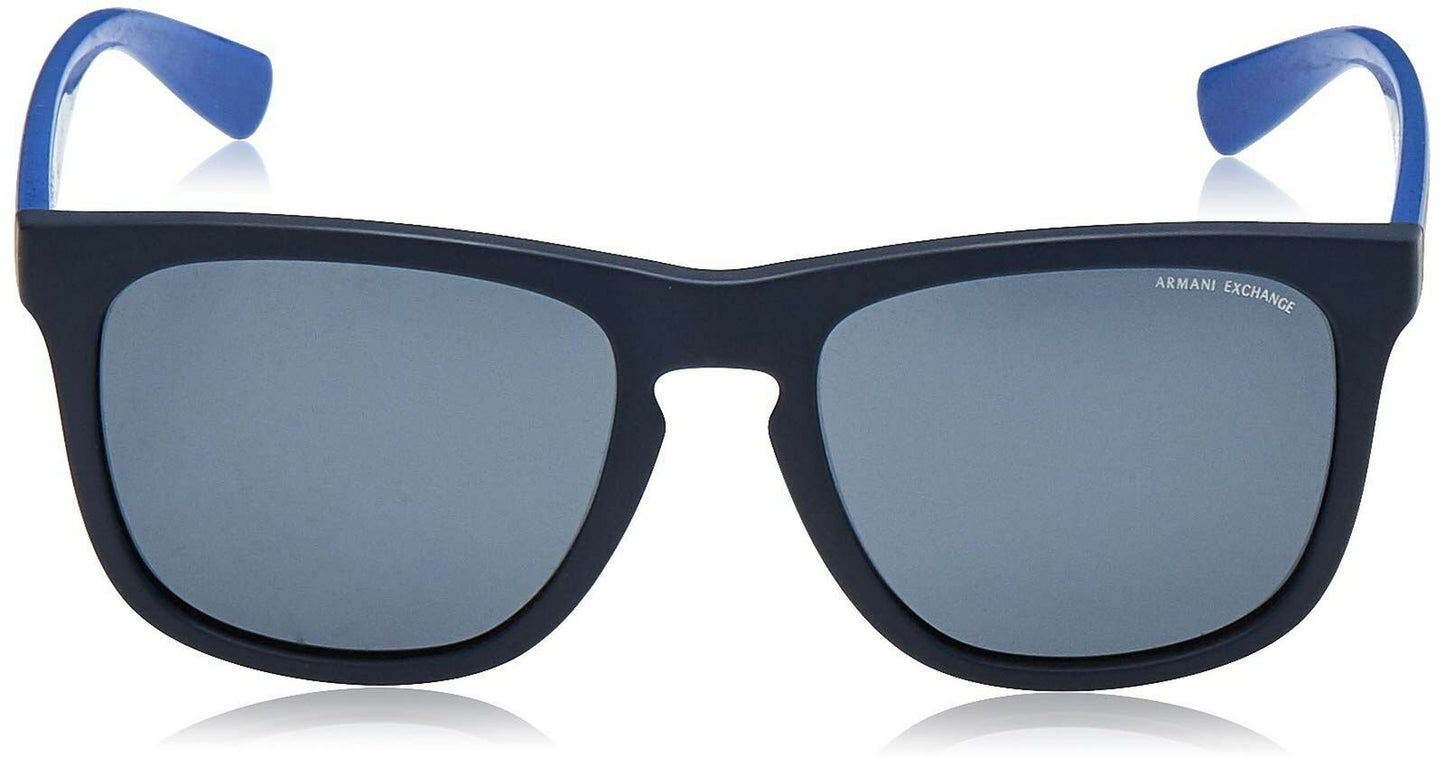 AX Armani Exchange mens Ax4058s Sunglasses, Matte Dark Blue/Grey, 55 mm