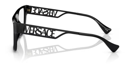 Versace VE 3326U 5380 Black Plastic Rectangle Eyeglasses 55mm