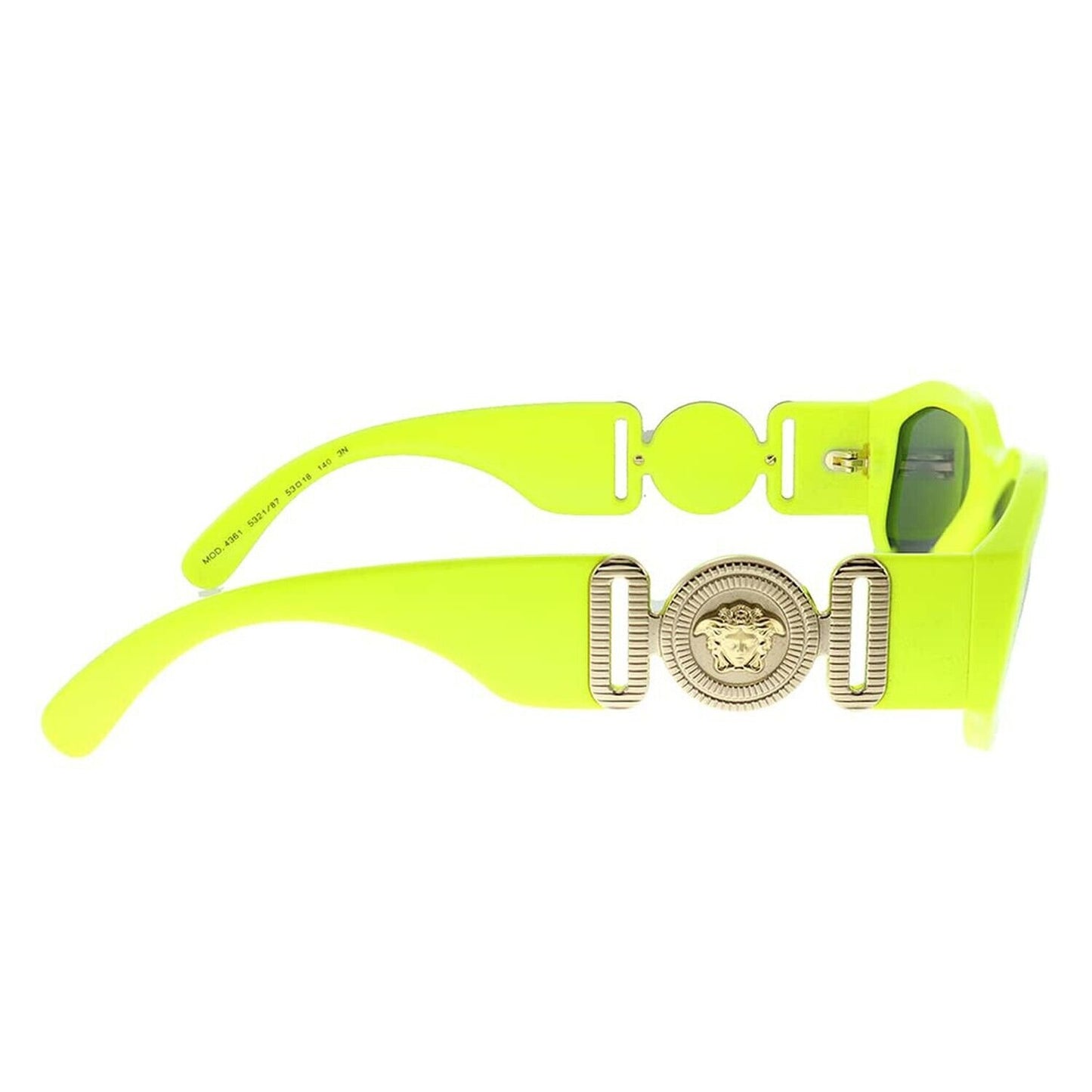 Versace VE 4361 532187 Yellow Fluo Plastic Square Sunglasses Grey Lens