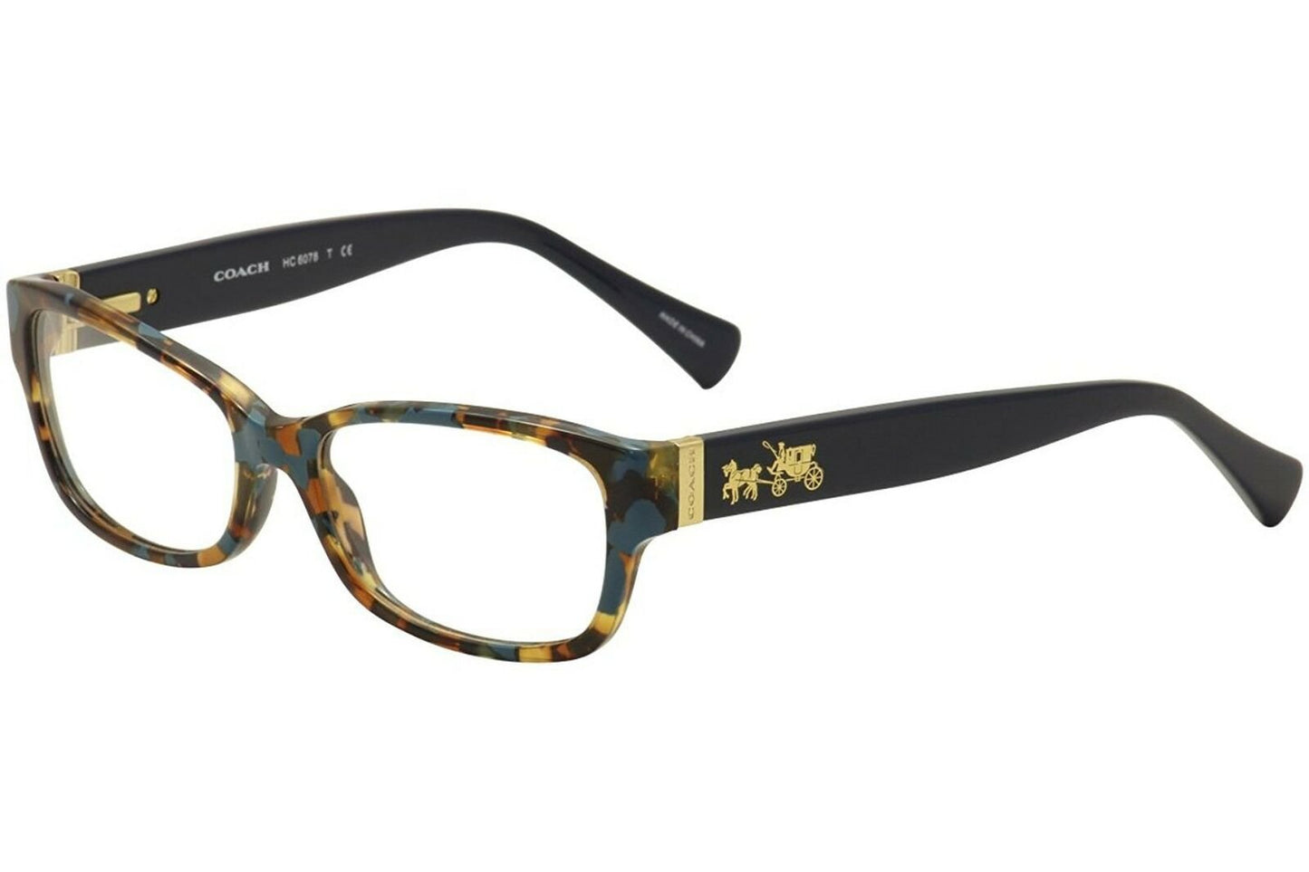 Coach Women's HC6078 Eyeglasses, Teal Confetti/Teal, 52/16/135