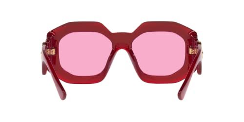 Versace 0VE4424U 388/5 56mm Transparent Red Frame, Pink Lenses Women Sunglasses