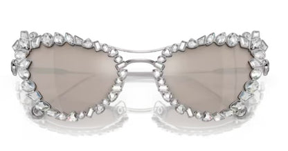 SWAROVSKI Women's Sk7011 4001AP 56mm with Crystal Clip-on Butterfly Sunglasses