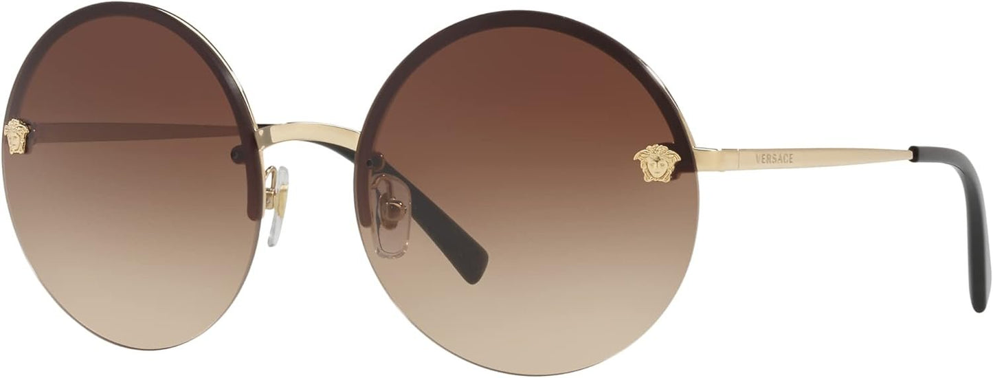 Versace VE2176 125213 59mm Pale Gold Frame Brown Gradient Women Sunglasses