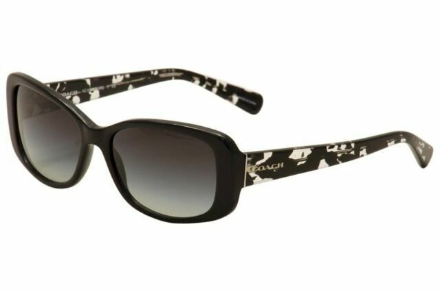 Coach Women's HC8168 Sunglasses Black/Black Crystal Mosaic/Light Grey Gradient