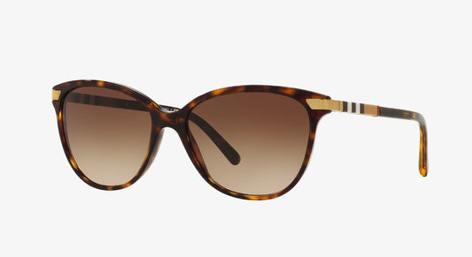 BURBERRY BE 4216 300213 Dark Havana Plastic Cat-eye Sunglasses Brown Gradient Lens