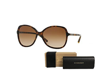BURBERRY BE 4197 300213 Dark Havana Plastic Square Sunglasses Brown Gradient