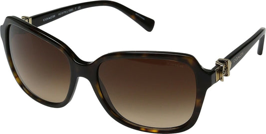 Coach Woman's Sunglasses, Tortoise Lenses Acetate Frame, 58mm