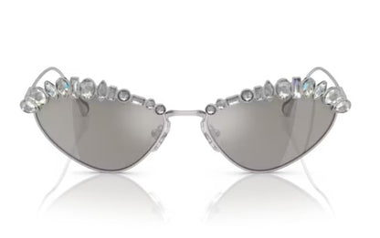 SWAROVSKI SK7009 40016G 55mm Silver Light Grey Mirror Silver Women's Sunglasses