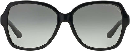 A|X ARMANI EXCHANGE Women's AX4029S Oval Sunglasses, Shiny Black/Grey Gradient, 57 mm