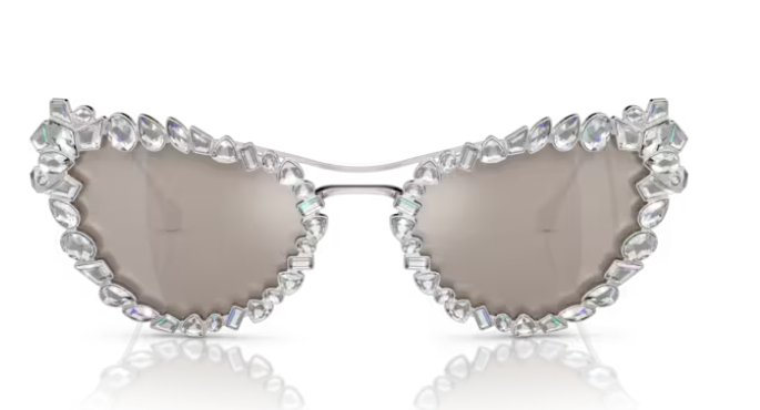 SWAROVSKI Women's Sk7011 4001AP 56mm with Crystal Clip-on Butterfly Sunglasses