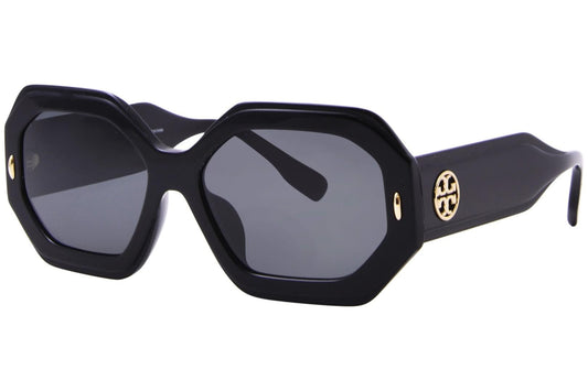 Tory Burch TY 7192U 170987 Black Plastic Geometric Sunglasses Grey Lens