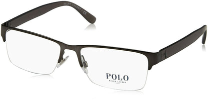 Polo Ralph Lauren Men's PH1164 9157 56mm Rectangular Eyewear Frames, Matte Grey