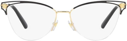 Versace VE 1280 1433 Gold/Black Metal Cat-Eye Eyeglasses 53mm