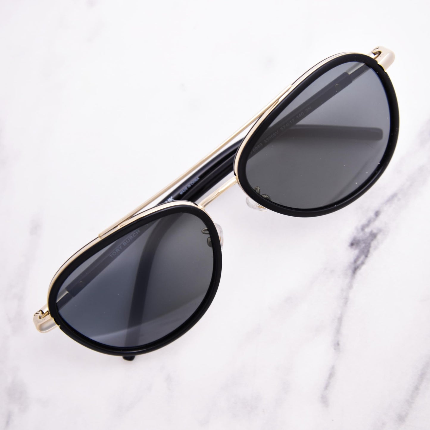 Tory Burch TY6089 33056V 57mm Black Mirrored Sunglasses