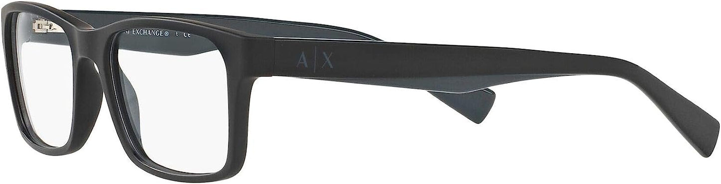 A|X ARMANI EXCHANGE Men's AX3038F 8199 56mm Rectangular Black Eyewear Frames