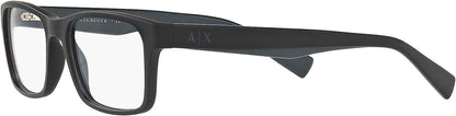 A|X ARMANI EXCHANGE Men's AX3038F 8199 56mm Rectangular Black Eyewear Frames