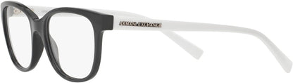 A|X ARMANI EXCHANGE Women's AX3037 8204 53mm Cat-Eye Eyewear Frames, Black/Demo Lens