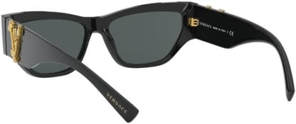 Versace VE 4383F GB1/87 Black Plastic Cat-Eye Sunglasses Grey Lens